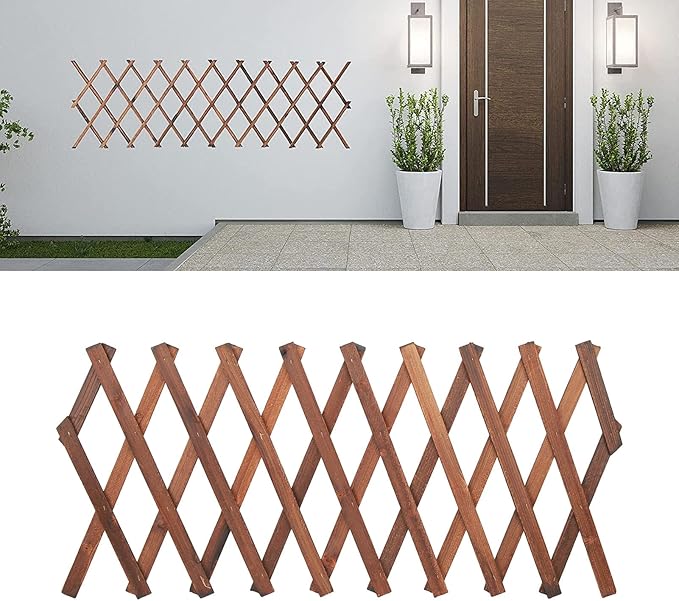 Expandable Plant Garden Trellis Wooden Lattice Fence Wall Extensible Plant Support for Room Patio Climbing Plants