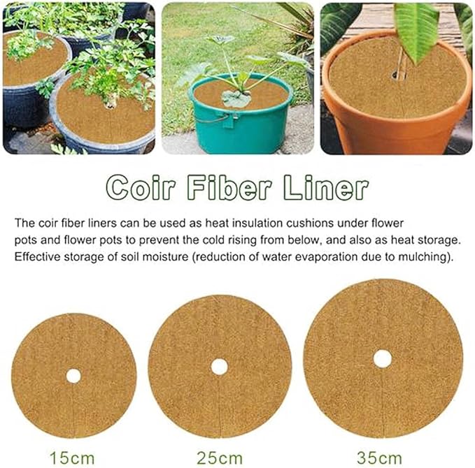 Coconut Fibers Mulch Ring Tree Protector Mat Protection Coconut Mulch Cover Mulch Disc Weed Control Plant Cover Coir Mat for Garden 10pcs (Size : 25cm)