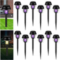 Qualirey 12 Pcs Solar Bug Zapper Outdoor Waterproof Solar Mosquito Zapper Outdoor Solar Powered Mosquito Killer Lamp Mosquito Repellent Lamp for Patio Yard Garden Insect (Purple Light Warm Light)