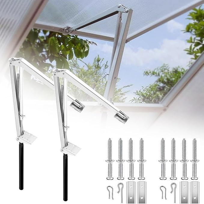 2X Auto Greenhouse Window Opener Solar Heat Sensitive Auto Vent Opener Roof Vent Opener Gardening Tools for Sunlight Room Automatic Greenhouse Accessories (Single Spring Up to 15 Lbs)