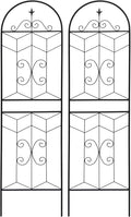 Outdoor Metal Garden Trellis 71'' x 19.7'' Rustproof Garden Arch for Climbing Plants and Flower Support Suitable for Vegetables Roses Morning Glory Cucumbers (2 Pack)