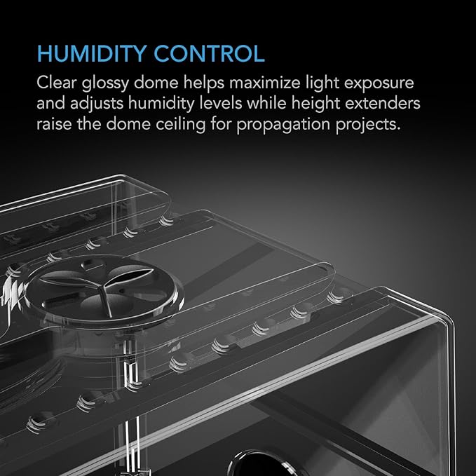 AC Infinity Humidity Dome Heavy-Duty Germination Kit with 3 mm Thickest Dome Sturdy Drip Tray 5x8 Cell Seedling Tray Vented Height Extension Panels for Seed Starting Propagation Cloning Plants