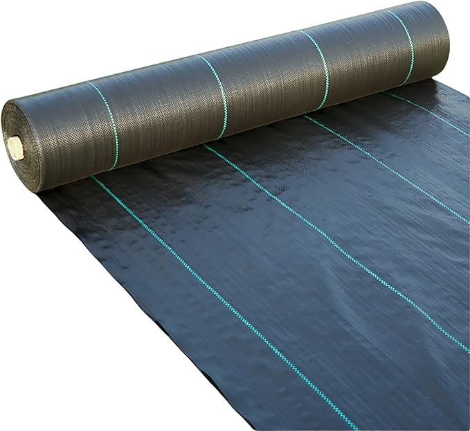 Weed Control Membrane High Density Weed Barrier Fabric Breathable Underlay Weed Control Garden Weed Matting for Patios Gravel Flower Beds Pond(1.5 * 100m)