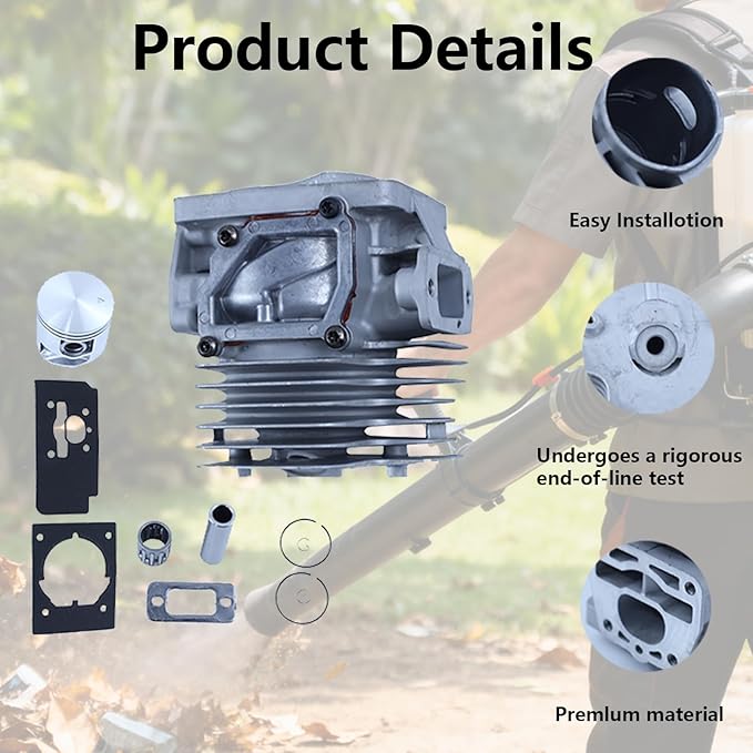 P100006300 Cylinder Piston Kit for Echo PB-8010H PB-8010T PB-9010T PB-9010H for Shindaiwa EB810 EB810RT EB910 EB910RT Backpack Blowers with Gasket Replace P100012460 P100008020 P100008021