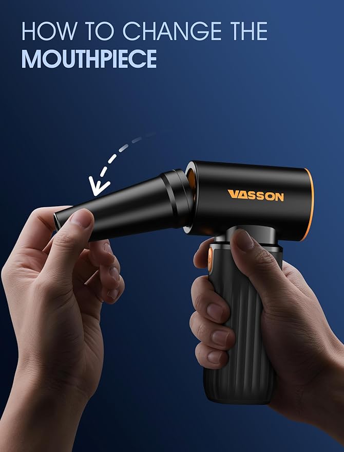 Compressed Air Duster 260000RPM Cordless Electric Air Blower with Brushless Motor 3-Speed Adjustable &amp Rechargeable – Powerful Dust Cleaner for Keyboard Computer Car Outdoor Air Bed