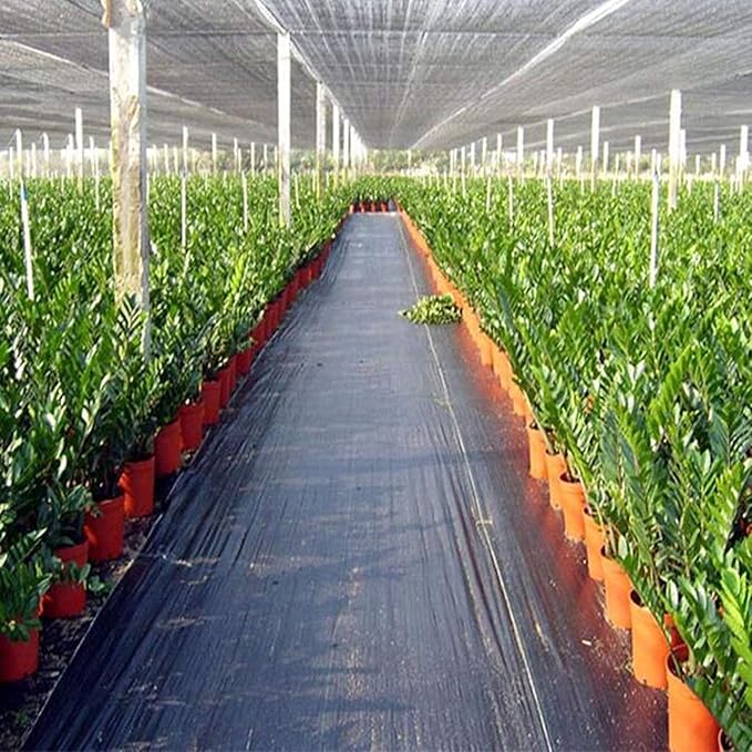 Ground Cover Weed Barrier Heavy Duty Weed Control Fabric Breathable Weed Barrier Fabric Garden Landscape Membrane for Patios Flowerbeds Lawns Walkways(0.4mx50m/1.3ftx164ft)