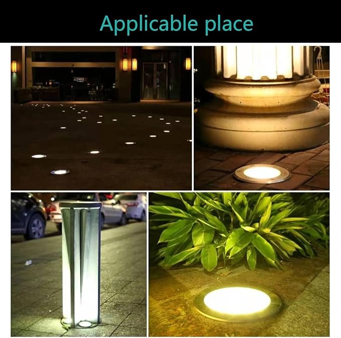 Outdoor LED Spotlight - Ground Projector Lights IP67 Waterproof Outdoor LED Recessed Spotlight Buried Garden Light LED Recessed Ground Spotlights For Garden Tree Landscape Lighting(RGB12w(24V))