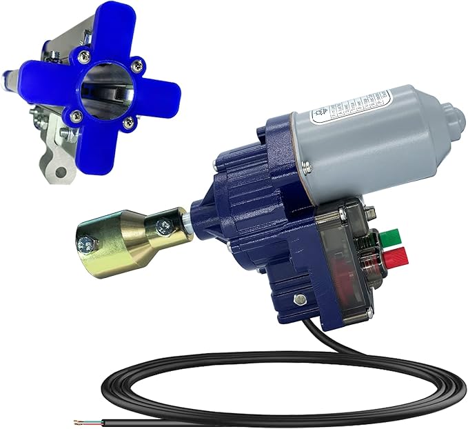 UYGALAXY 100W Greenhouse Film Roll Up Side Motor 1 3/8 Roll Bar Adapter + Precise Bearing Climber for Greenhouse Automatic Ventilation (with Creeper)