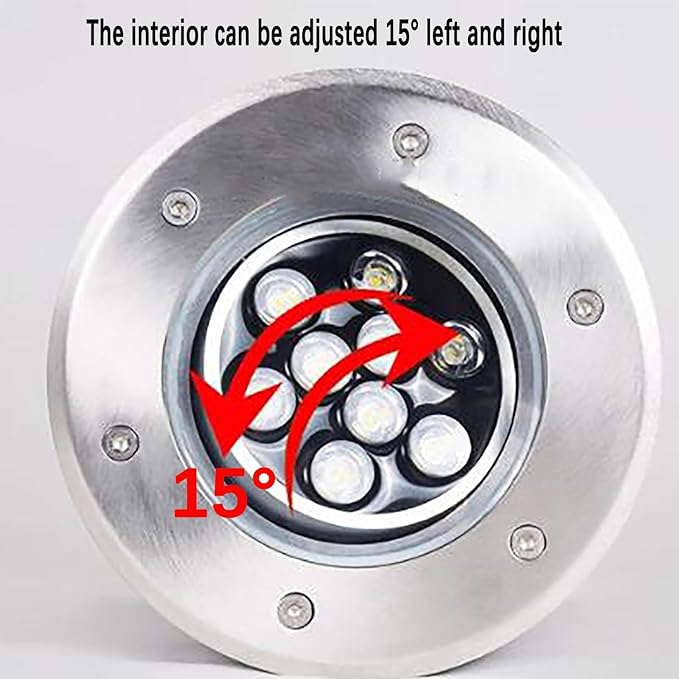 Outdoor Buried Lights - LED Landscape Lamp AC 24V Low Voltage 15° Adjustable Angle Floor Lamp IP67 Waterproof Embedded Spotlight Parks Squares Garden Decorate Ground Light