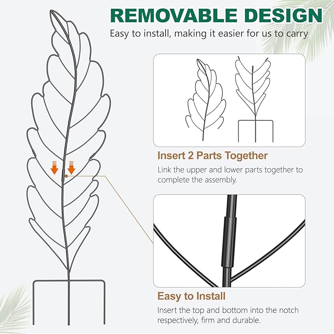 3 Pack Metal Garden Trellis for Climbing Plants Black Metal Garden Trellis for Vines Plant Rose Vegetable SupportLarge Decorative Outdoor Trellis