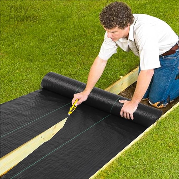 Weed Barrier Fabric 4 * 100ft Black Weeding Cloth Polyethylene FoldableUsed for Weed Control Landscape Ground Cover