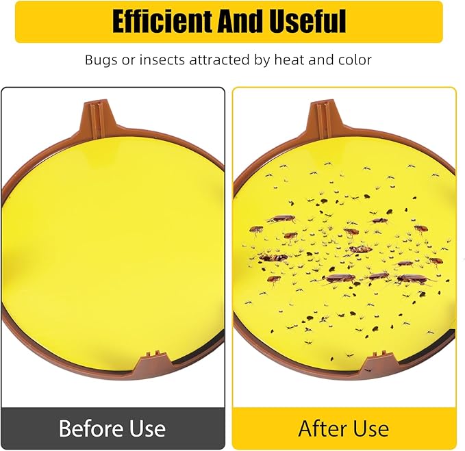 4 Pack Flea Traps for Inside Your Home Flea Light Trap for Indoor Flying Insect Control Trapper with 12 Bulbs 12 Sticky Pads Refills Bed Bug Trap for House Indoor