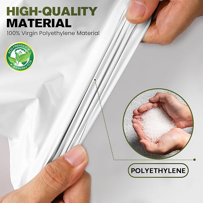 White Crawl Space Vapor Barrier 10 Mil Vapor Barrier 10' x 25' Heavy Duty Polyethylene Film Thick Plastic Sheeting Plastic Drop Cloth Covering for Crawlspace Basement White