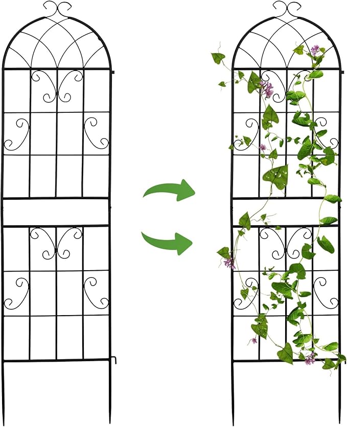 2 Pack Garden Trellis for Climbing Plants Outdoor Metal Rustproof Trellis