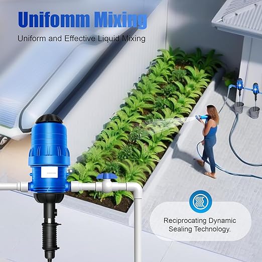 Drip Infusion Fertilizer Machine Proportional Injector Water-Driven Injector Chemical Fertilizer Medicator 0.4-4% Adjustable Fertilizer Injector for Industry Garden Hose Livestock