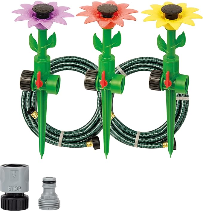 Melnor Multi-Adjustable Sprinklers and Garden Hoses Kit Covers up to 1800 sq. ft. - Can be Easily Customized for Your Special Watering Needs