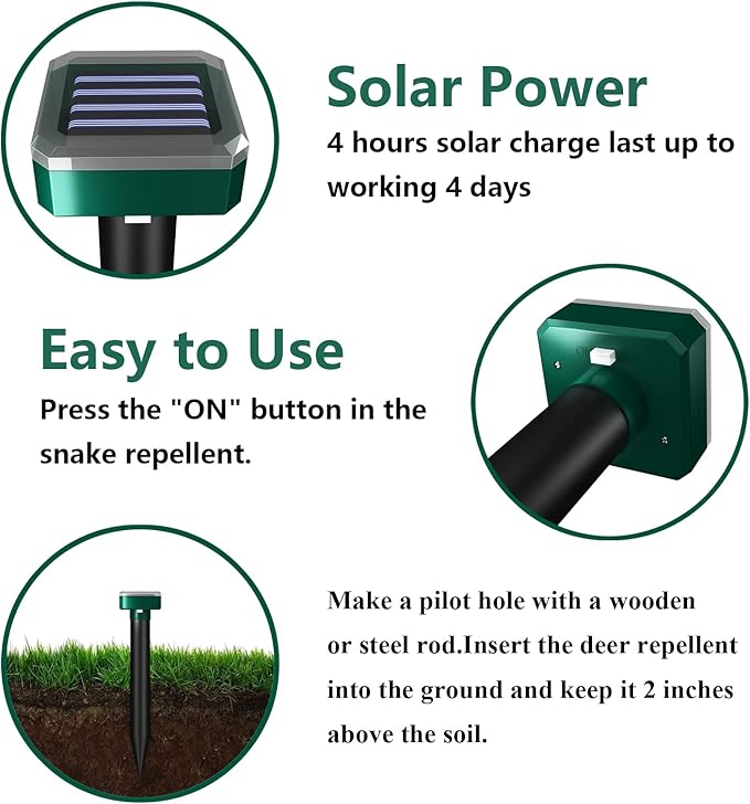 Effective Solar Deer Repellent Outdoor - Ultimate Deer Deterrent Devices for Your Yard Keep Deer Away with High-Tech Deer Repeller for YardDeer Repellent Devices Outdoor Pet Safe