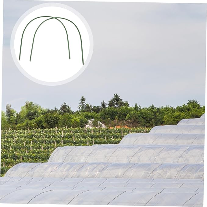 Alasum 5PCS Plastic Coated Steel Garden Hoops for Greenhouse Arch Shaped Supports for Gardening Use Sturdy and Sturdy Tunnel Holders Random Style
