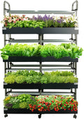 Large 4-Tier Hydroponics Growing System Kit 160 Pods Vertical Hydroponic Garden with Full-Spectrum LED Grow Light Dual Auto Circulating Water Pumps 51L Indoor System for Herbs&amp Microgreens