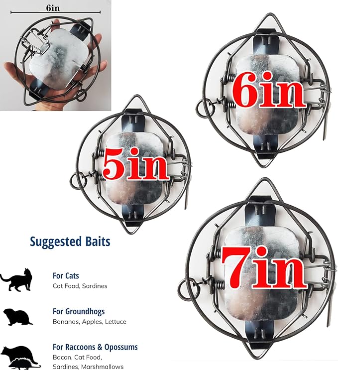 2-Pack Mole Trap High-Efficiency Lawn-Specific Mouse Catcher Reusable Outdoor Use Easy Setup HTG-0302 Model (5in-Galvanized)