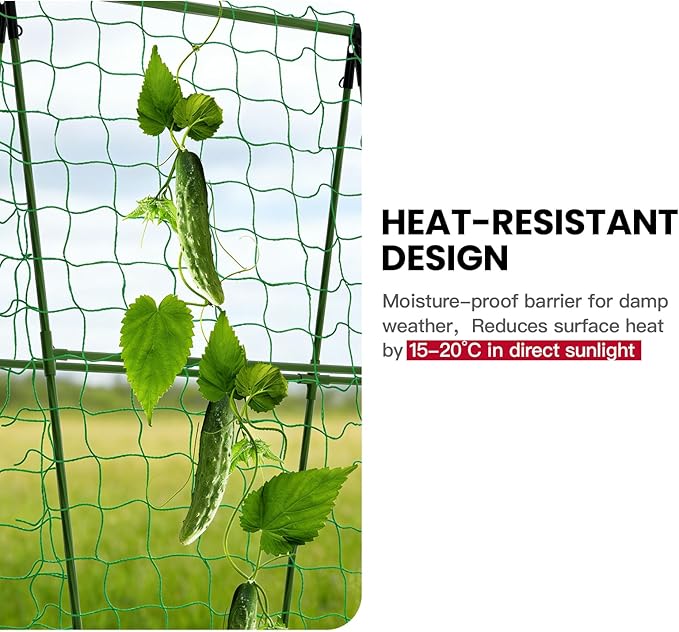 Compact A-Frame Plant Trellis for Peas Beans &amp Small Climbing Plants - 47'' H x 31.5'' W PE-Coated Galvanized Steel Garden Support with Netting Ideal for Raised Beds &amp Container Gardens