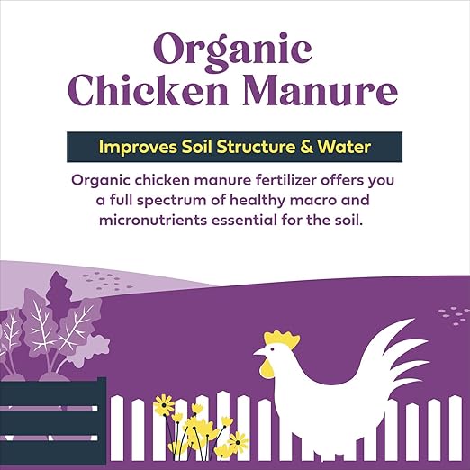Organic Fertilizer Biochar Activated with Chicken Manure Indoor Outdoor Plant Food Kid and Pet Safe No Odor for Soil Flowers Potted Plants Raised Beds Vegetable Garden Compost 10 lb