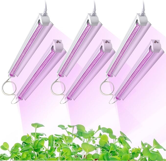Grow Light for Indoor Plants 4ft T8 270W (6 x 45W) Super Bright Full Spectrum Sunlight LED Grow Lights 6-Pack