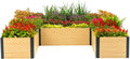 Vego garden Woodgrain Series Raised Garden Bed 16 Tall Wooden-Look 8' x 8' U-Shaped Metal Planter Box Outdoor for Vegetables Flowers Herbs