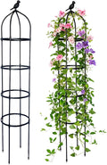 2 Pack Garden Obelisk Trellis for Climbing Plants Outdoor Plant Trellis Garden Tower Trellis for Potted Plant Climbing Flowers Vegetable Cucumber Trellis