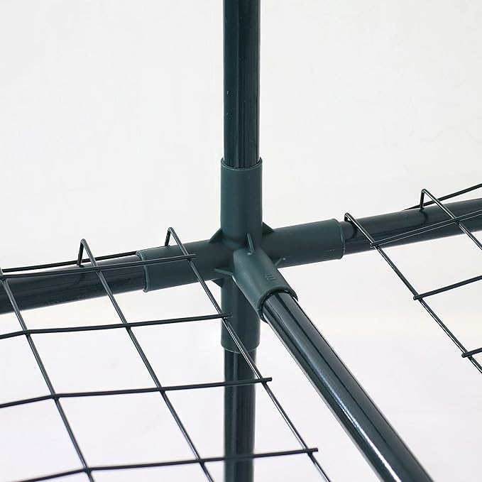 Sunnydaze Portable Outdoor Grandeur Walk-in Greenhouse with 4 Steel Wire Shelves and Roll-Up Door - Clear