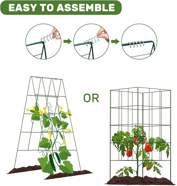 DOEWORKS Cucumber Trellis 39 High Foldable A Frame Garden Trellis 2 Pack Plant Support for Climbing Cucumber Beans Tomatoes Flowers Green