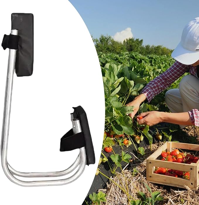 Knee Seat Leg Brace Strap on Kneeling Device Kneeling Chair Sturdy Labor Saving Portable Replacing Garden Stool for Farm Work Black