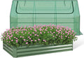 BPS Raised Garden Bed Set 6x3x1 FT Metal Bottomless Flower Bed with PE Cover for Outdoor Planting Green