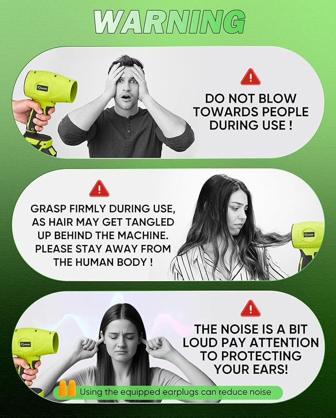 Saker Cordless Leaf Blower Handheld Blower Portable Dust Cleaner 180000 RPM with Adjustable Speed for Drying Patio Cleaning Camping Gifts 2 Batteries Green with Case