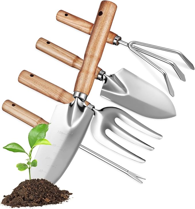 balacoo Garden Tools Set Stainless Tools with Handles for Gardening Durable for Men and Women Gardeners