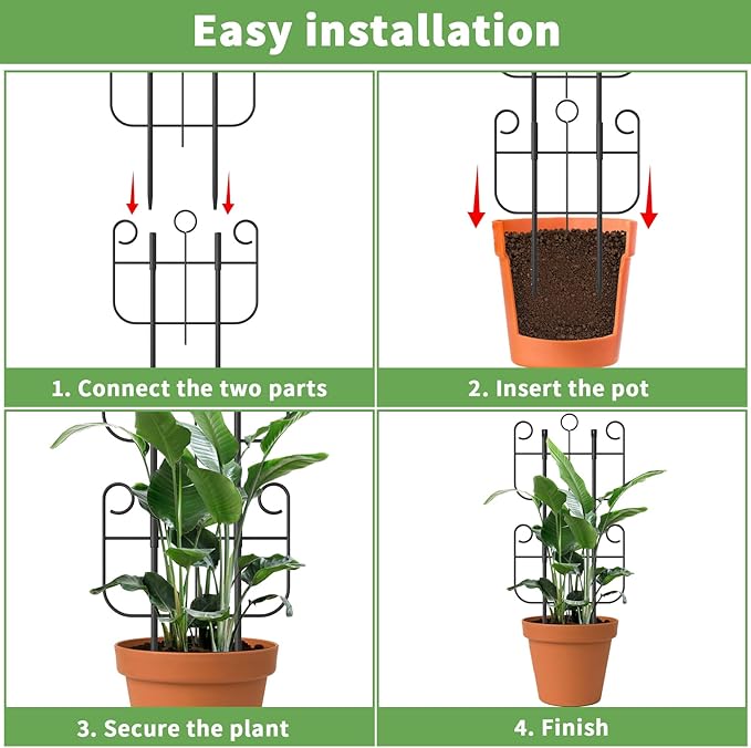 Garden Trellis for Climbing Plants Outdoor Rustproof Heavy Duty Plant Climber Support for Flowers Vine Cucumbers Expandable Height &amp Width No Dig Decorative Garden Fence Panels