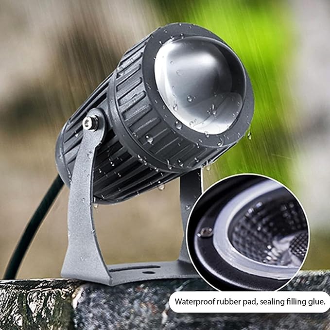 10W Outdoor LED Spot Lights - Rotation Led Beam Lamp IP66 Waterproof Ground Landscape Lights Narrow Beam Wall Washer Spotlights For Parties Hotel Billboard Building Remote Lighting(White Light24V)