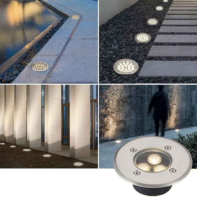 Ultra-Thin 3W Outdoor Recessed Spotlight - Waterproof IP65 Garden Ground Light Floor Lamp for Courtyard &amp Lawn Cold White LED 220V Landscape Lighting (100x35mm)