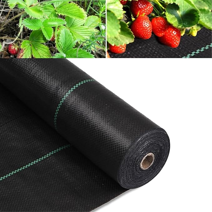 3FT*100FT Landscape Fabric Weed Barrier Fabric Heavy Duty Weed Gardening Ground Cover Mat Weed Control Garden Cloth Woven Geotextile Fabric for Underlayment Commercial Driveway Fabric Black
