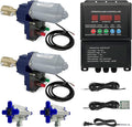 UYGALAXY Side Roll up Motor System 2 Pack 24V Electric Greenhouse Film Roll Up Motors with Creeper + Electric Intelligent Thermostat Controller (AC110V to DC24V) for Automatic Greenhouses Venting