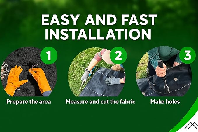 Non Woven Weed Barrier Fabric 3' x 50' Heavy Duty Landscape Fabric Lasts Up to 8 Year (1 Pack)