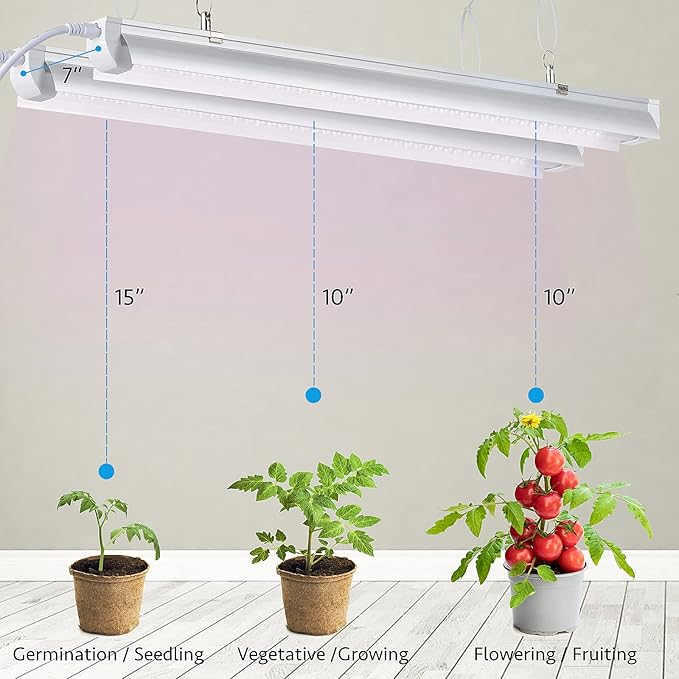 Grow Light for Indoor Plants 4ft T8 270W (6 x 45W) Super Bright Full Spectrum Sunlight LED Grow Lights 6-Pack