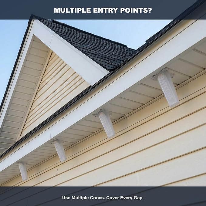 WCS Bat Cone II One-Way Bat Excluder - 6 Reusable Polyethylene Exit Cone for Attics Soffits &amp Rooflines - Humane Bat Removal Bats Exit But Cannot Return - Professional Wildlife Control