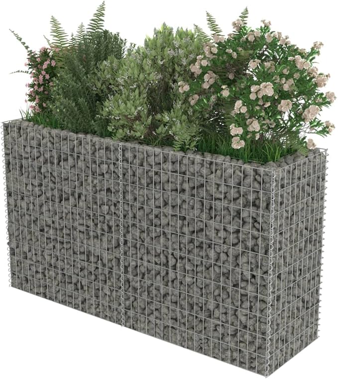 YAFF Gabion Raised Bed-HexagonalOutdoor Landscape for GardenBackyardPatioBalcony70.9x19.7x39.4