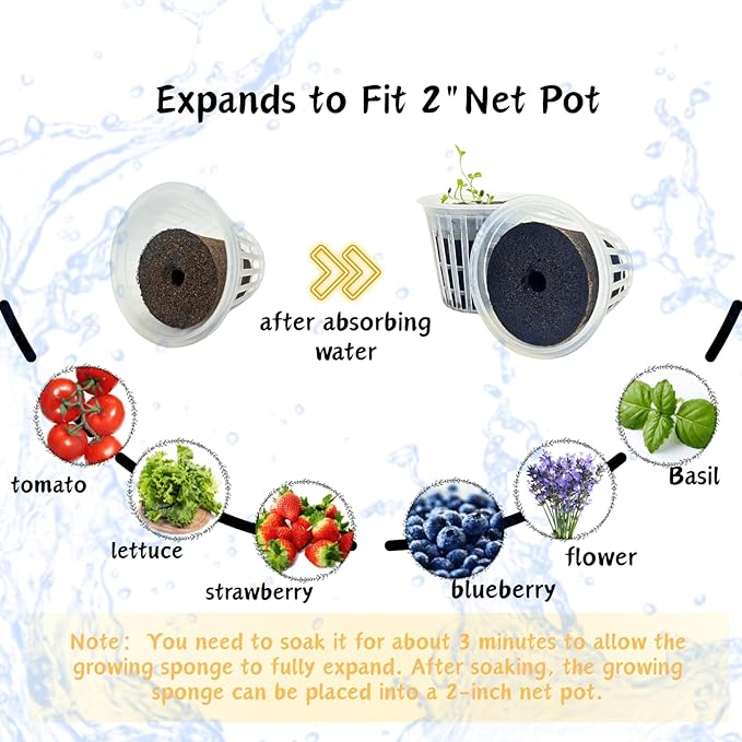 20pcs Grow Sponges Seedless Replacement Seed Pods Compatible with Click and Grow Smart Garden Refill Seed Starter pod for Hydroponics Growing System Supplies