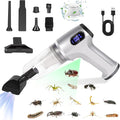 Bug Vacuum CatcherCordless Handheld Vacuum Cleaner RechargeableHigh Power Portable Bug Catcher Handheld Vacuum Cordless Indoor with LED FlashlightSmall Spider Catcher Use for Home Car (Silver)