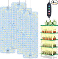 4Pack Flat Panel Grow Lights for Indoor Plants Seed Starting Vegetables with 4/8/12 Hr Timer 40W Full Spectrum LED Plant Growing Lamps for Cabinet/Shelves/Greenhouse Plug-and-Play Connect Freely