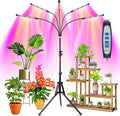 Wolezek Grow Lights for Indoor Plants 100 LEDs Full Spectrum Plant Lights for Indoor Growing with Adjustable Stand 5-Heads Grow Lamp with Auto 6/12/16H Timer 3 Light Modes 5 Levels Dimmable