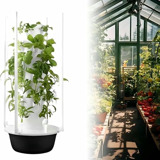 Hydroponics Growing System Vertical Tower Automated Aeroponics Indoor Tower Garden with LED Grow Lights Aquaponics Growing Kits Herb Garden Lettuce Growtower-