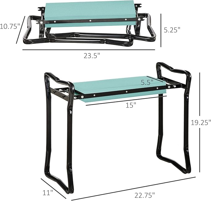 Garden Kneeler &amp Seat Folding Sturdy Steel Frame No Assembly Portable Heavy Duty Garden Stool for Women &amp Men Padded Foldable Garden Stool